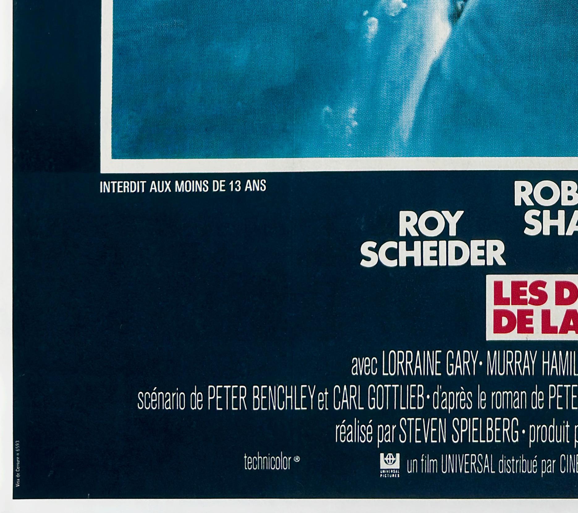 JAWS 1975 French Grande Film Movie Poster, ROGER KASTEL For Sale 2