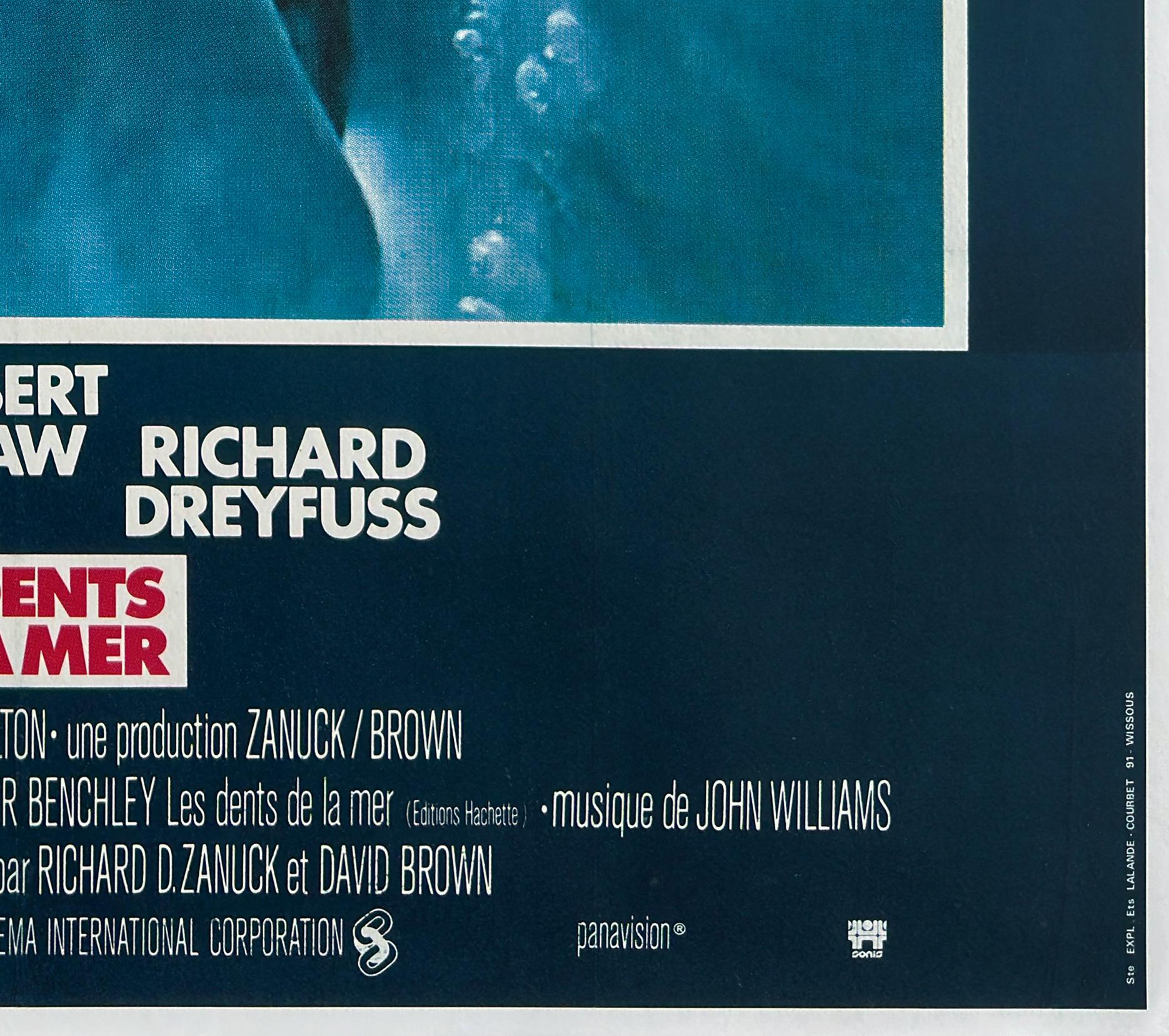 JAWS 1975 Französischer Grande-Film, Filmplakat, ROGER KASTEL im Angebot 3