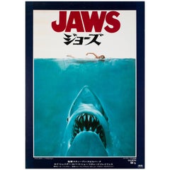 "Jaws", 1975 Japanese B2 Film Movie Poster, Kastel