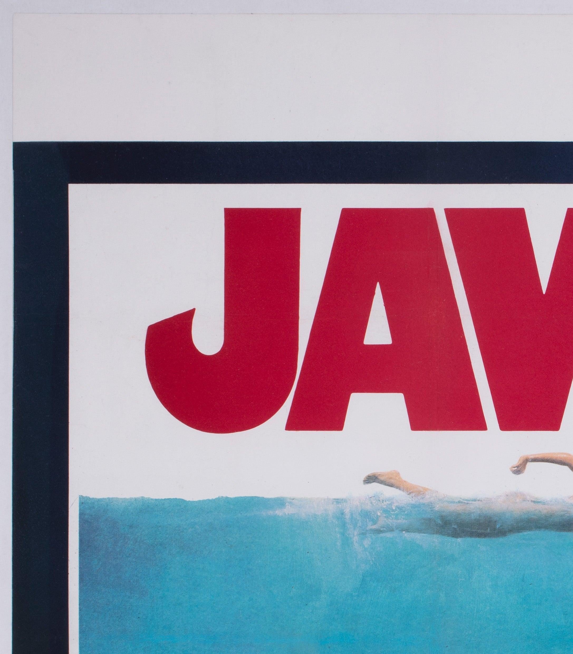 British Jaws 1975 UK Quad Film Poster, Roger Kastel For Sale