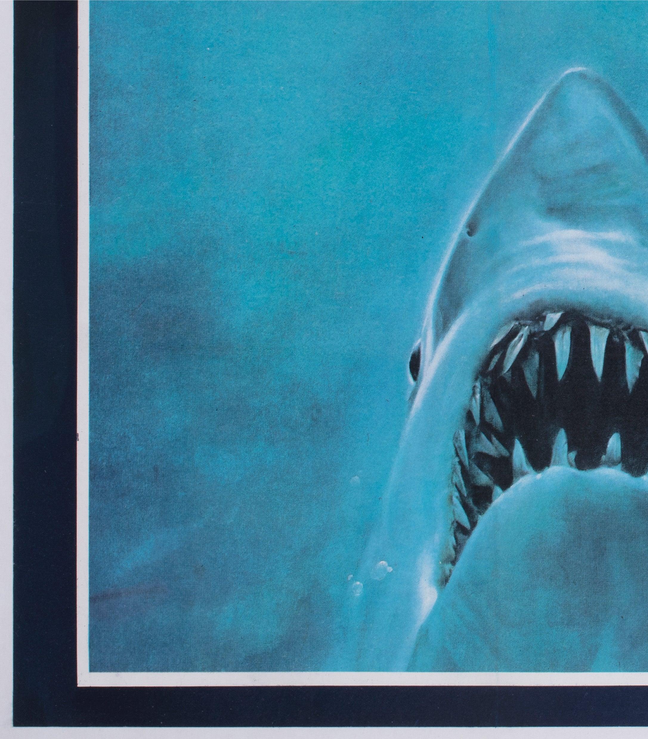 Linen Jaws 1975 UK Quad Film Poster, Roger Kastel For Sale