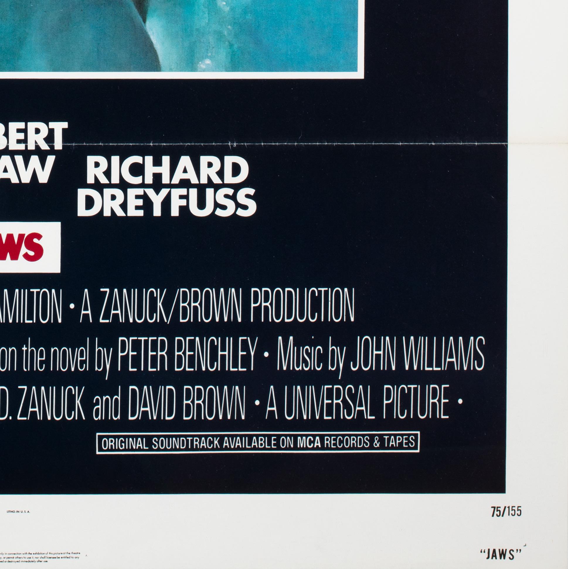 Jaws 1975 US 1 Sheet Film Poster, Roger Kastel For Sale 2