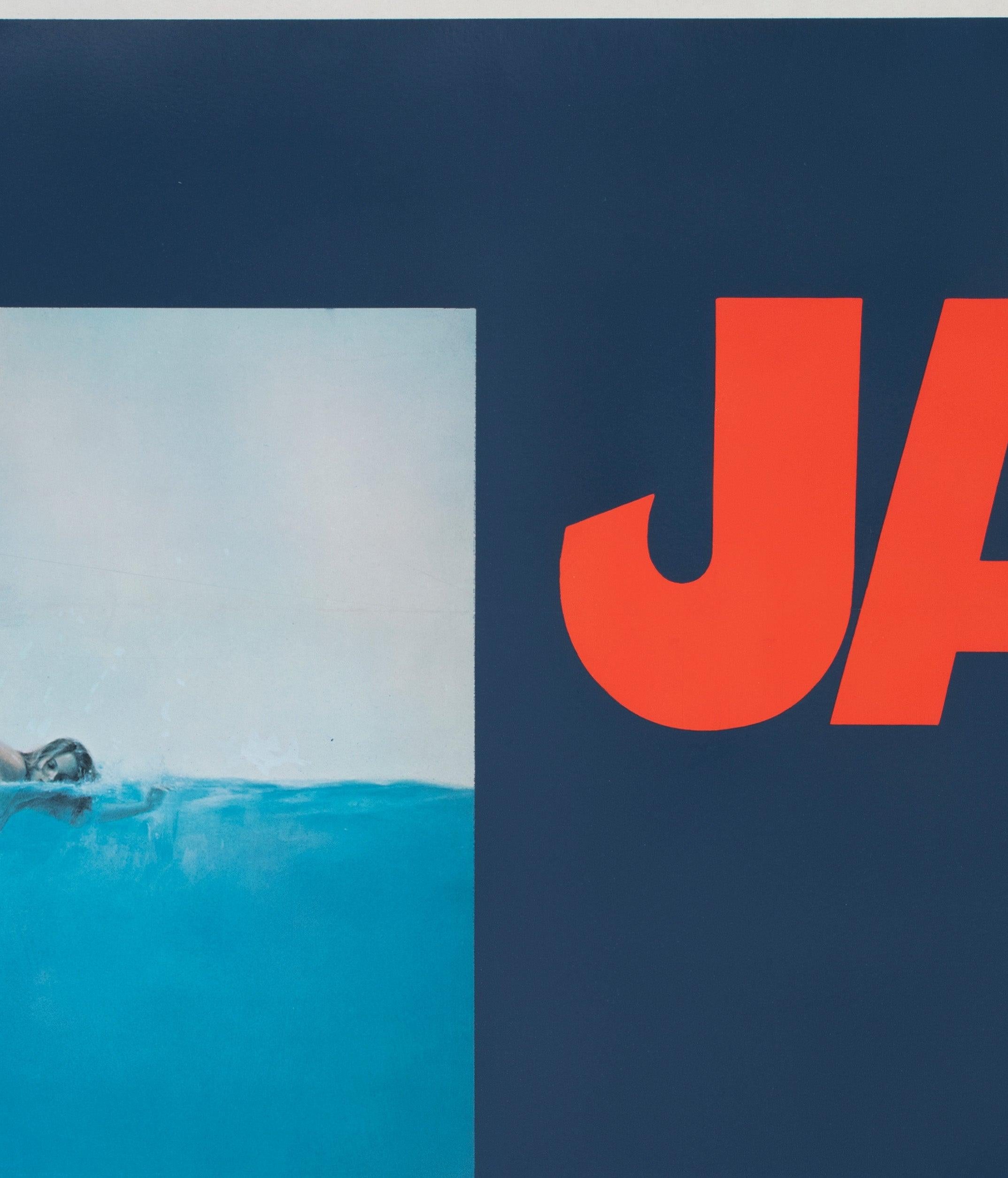 Jaws 1975 US Subway Undated Advance Film Poster, Roger Kastel In Excellent Condition For Sale In Bath, Somerset