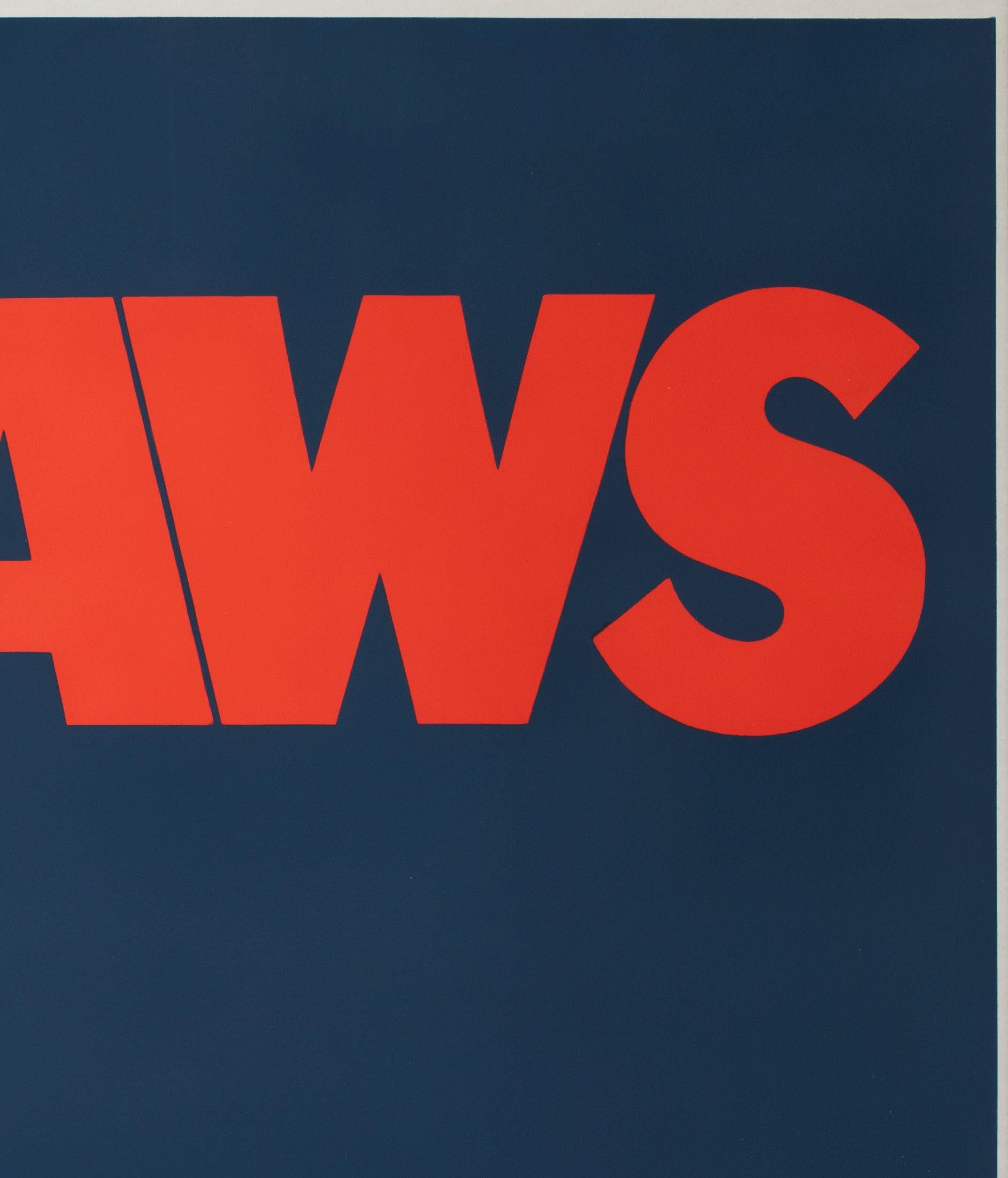 20th Century Jaws 1975 US Subway Undated Advance Film Poster, Roger Kastel For Sale