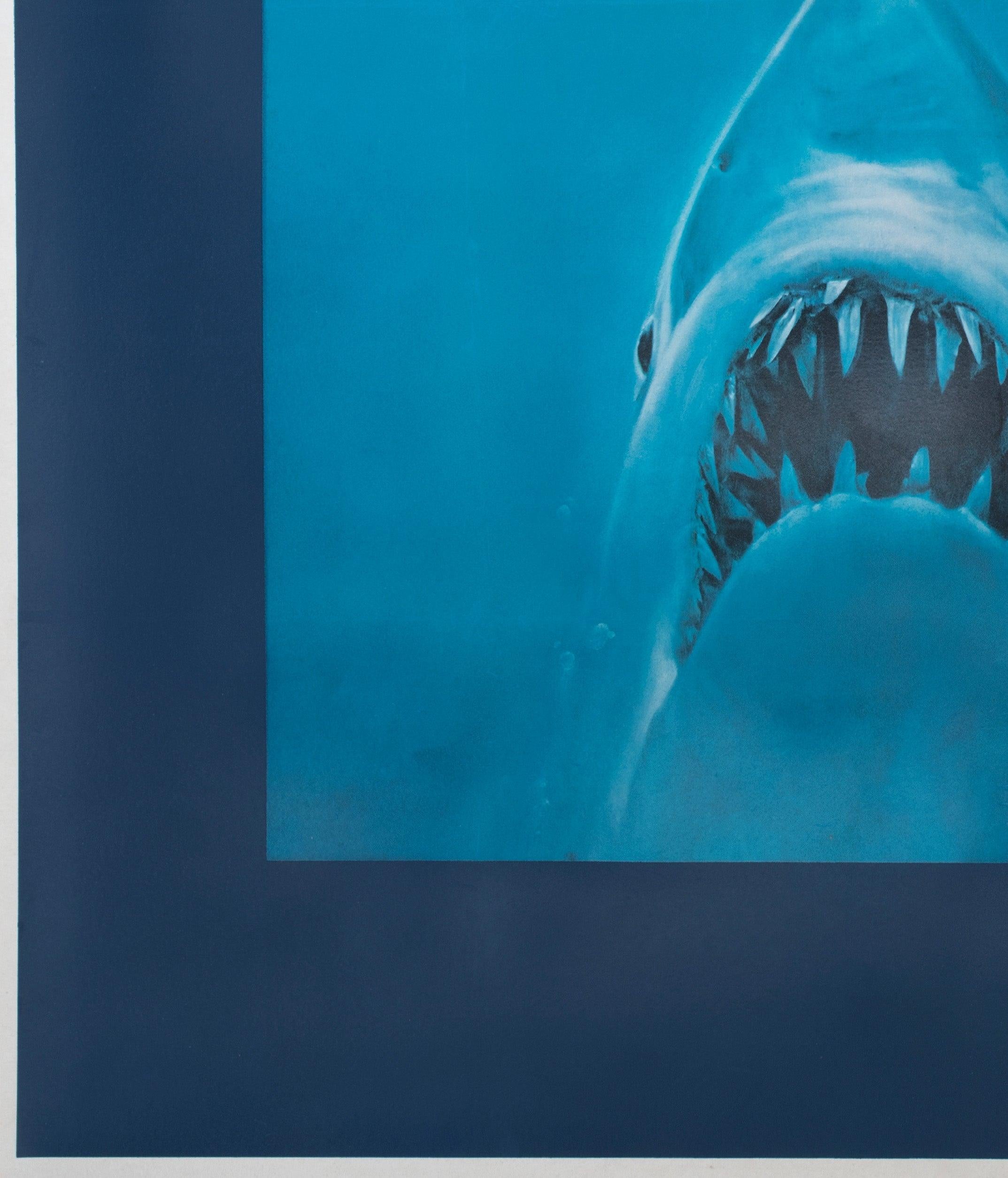 Linen Jaws 1975 US Subway Undated Advance Film Poster, Roger Kastel For Sale