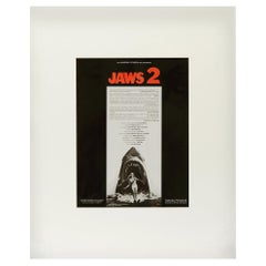 Jaws 2, 1978 Original Vintage Movie Advertisement Art Transparency