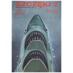 Retro Jaws 2 1979 Polish B1 Film Poster