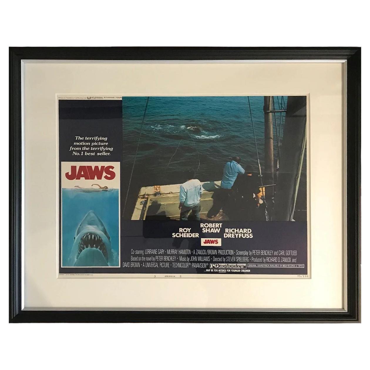 Jaws, Framed Poster, 1975 For Sale