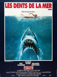 Affiche originale du film « Les Dents de la mer » (version française) par Roger Kastel, 1975