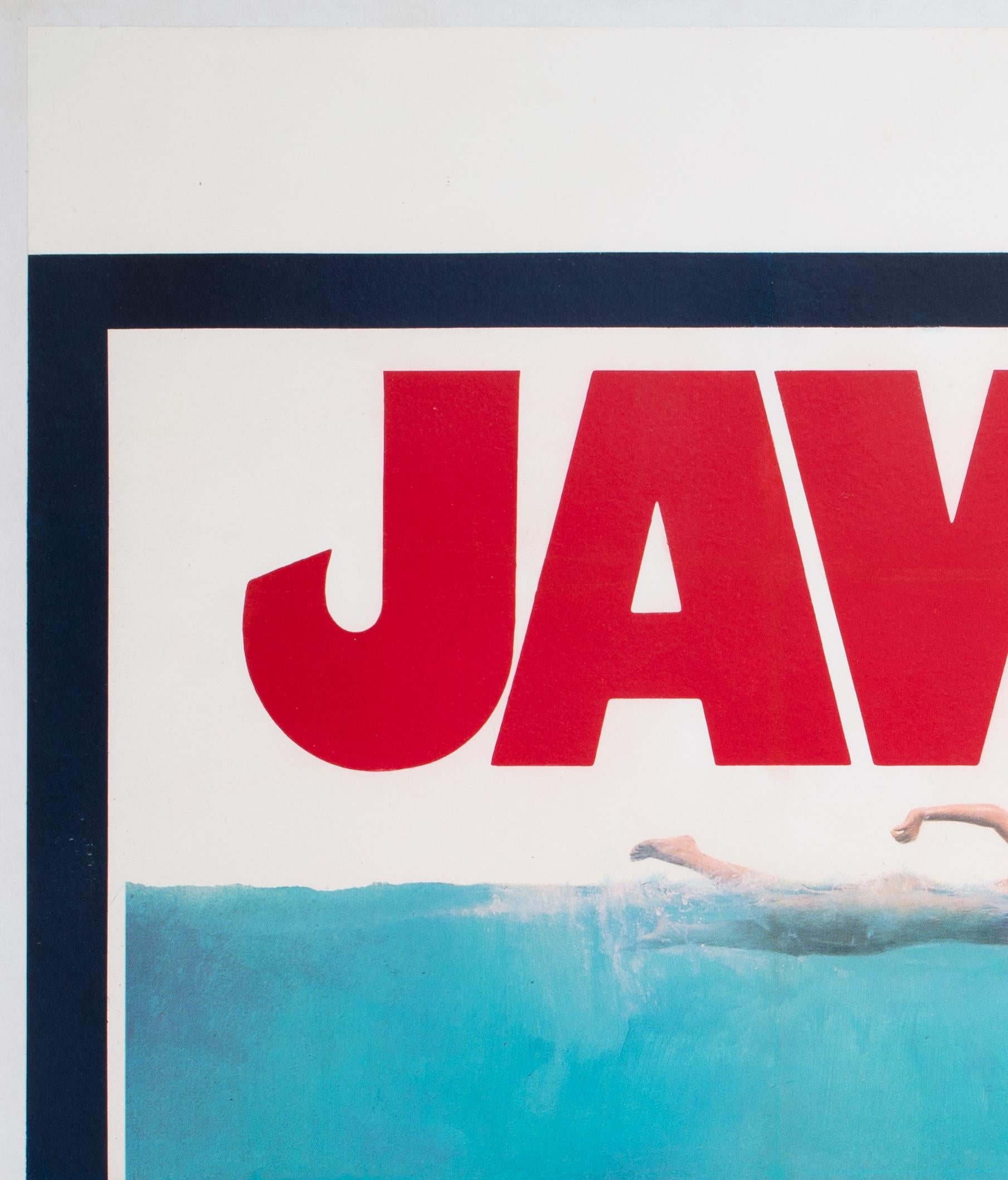 British Jaws Original UK Film Movie Poster, 1975, Roger Kastel For Sale