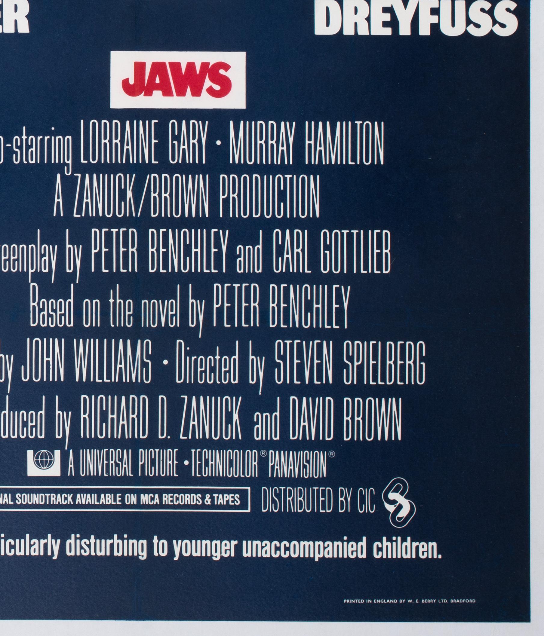 Jaws Original UK Film Movie Poster, 1975, Roger Kastel For Sale 2