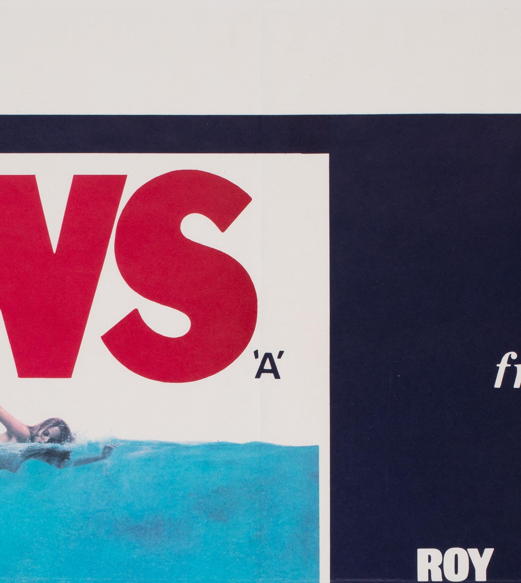 Jaws Original UK Film Poster, 1975, Roger Kastel In Excellent Condition In Bath, Somerset