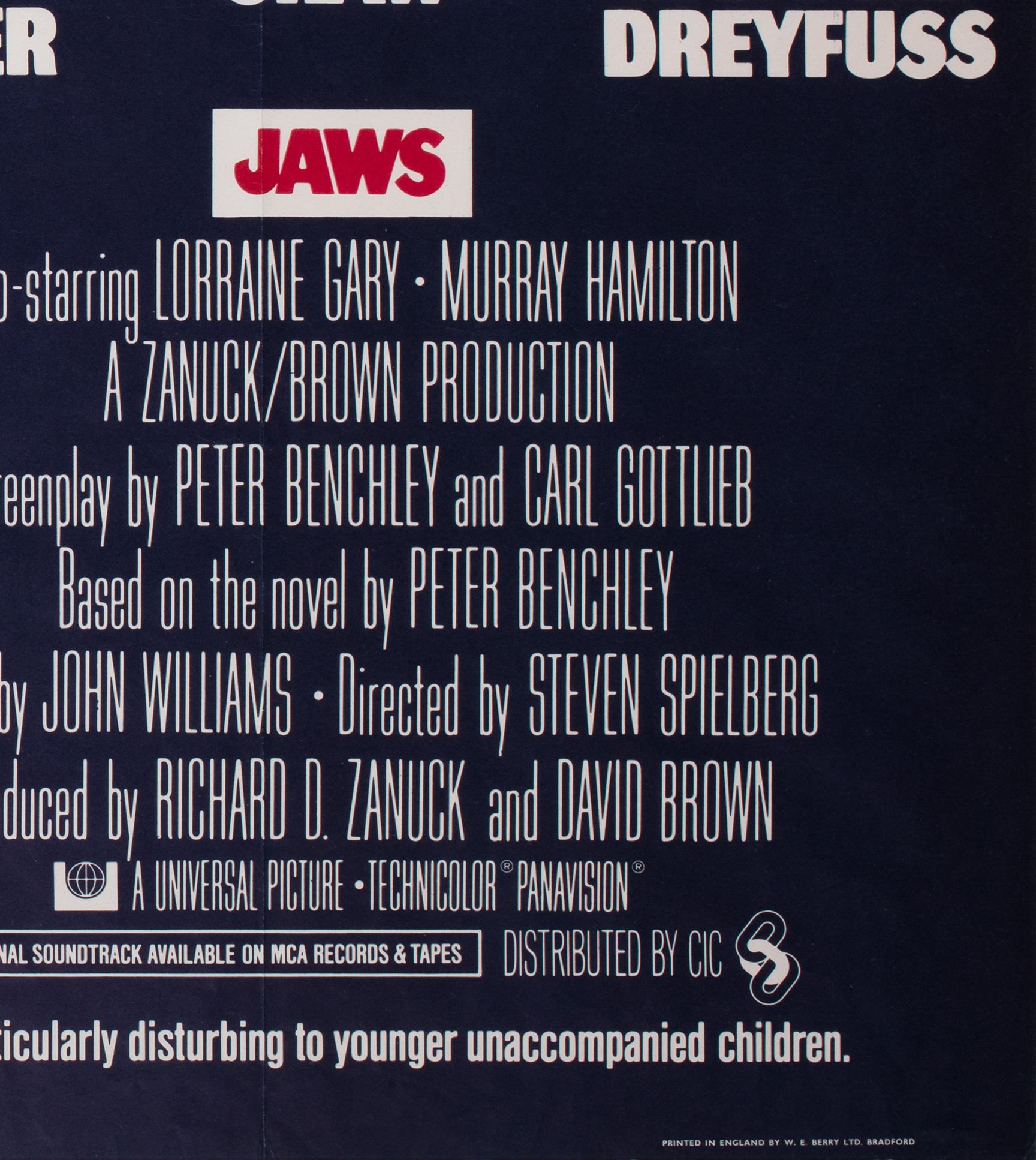 Jaws Original UK Film Poster, 1975, Roger Kastel 2