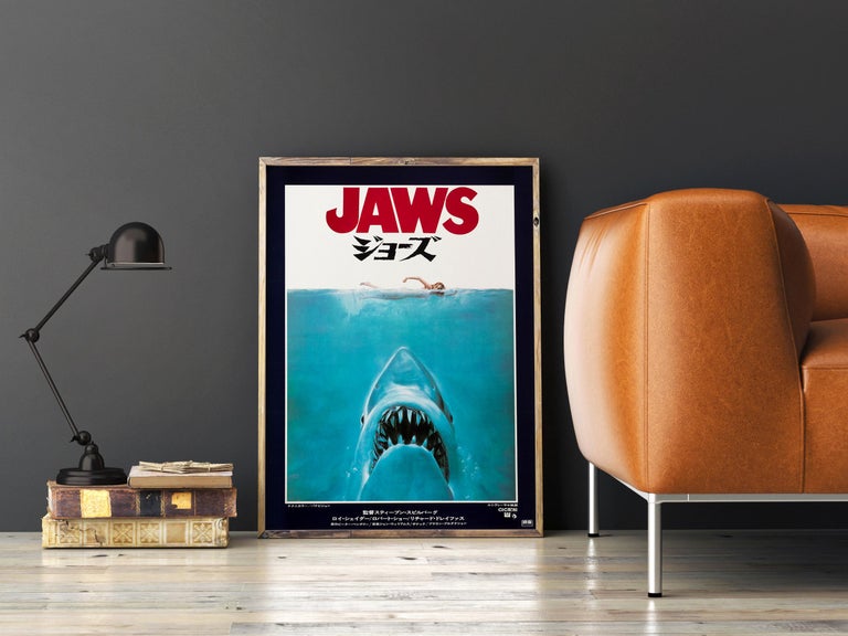 Post-Modern 'Jaws' Original Vintage Japanese B2 Movie Poster, 1975 For Sale