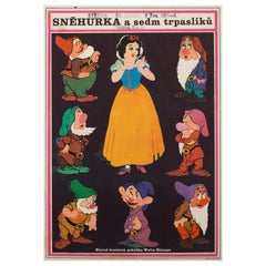 Snow White and the Seven Dwarfs R1970 Czech A3 Film Poster