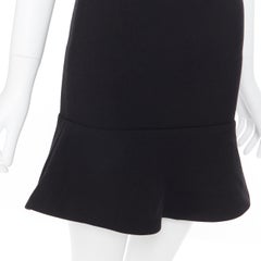 JAY AHR noir, laine mélangée stretch, jupe évasée, manches 3/4, robe de cocktail XS