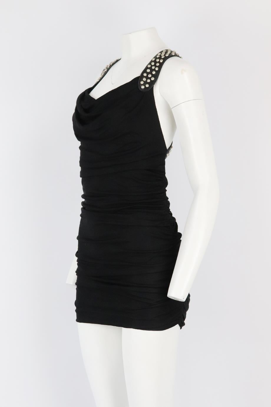 Jay Ahr Studded Ruched Jersey Mini Dress Xsmall In Excellent Condition In London, GB