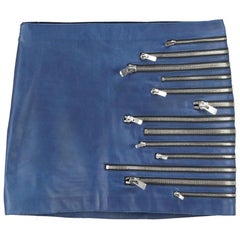 Jay Ahr Zip Embellished Leather Mini Skirt