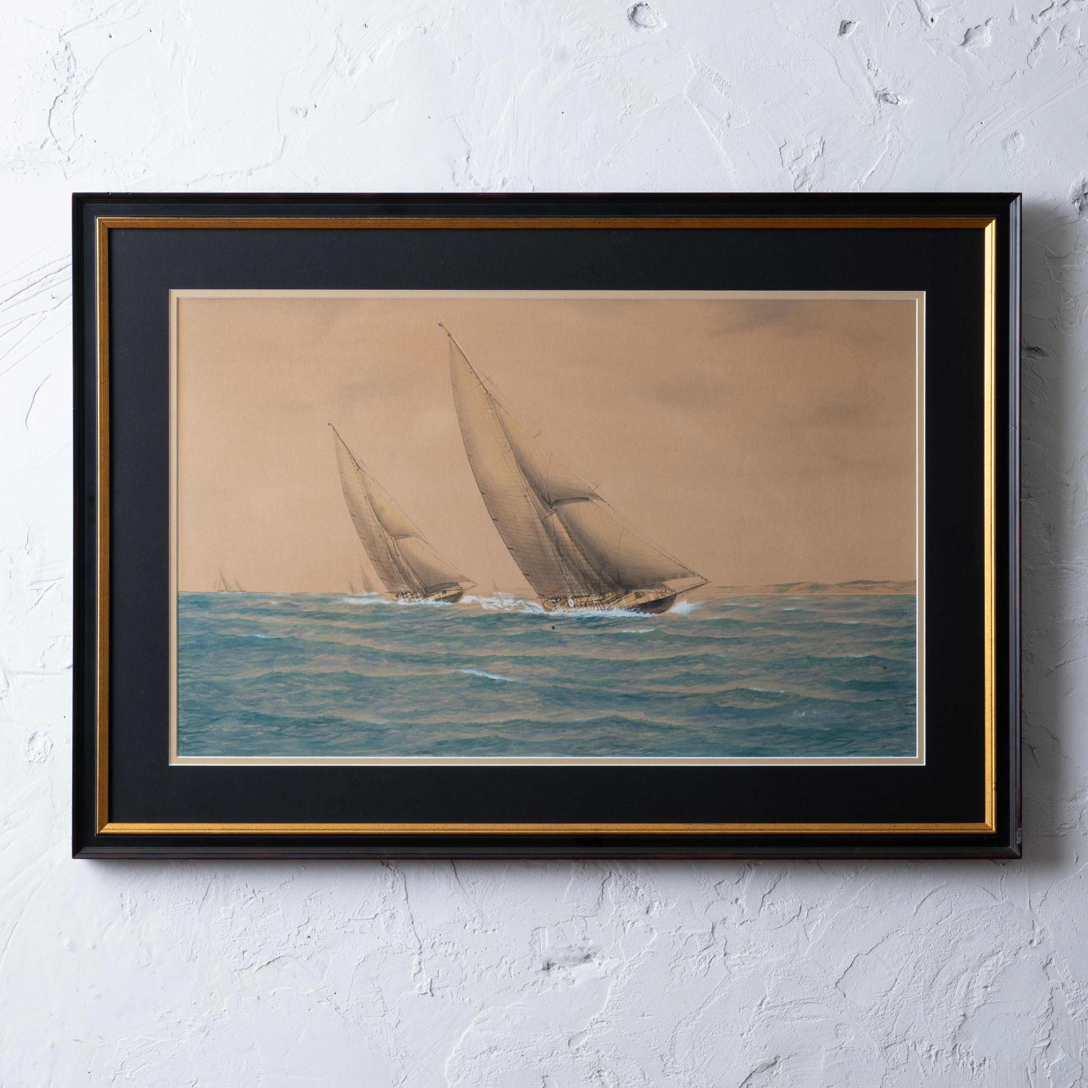 Jay Arnold
(American, b.1890)

A watercolor painting of sailing yachts in Long Island Sound, circa 1920s.

sight: 24 ¾ by 15 ¼ inches
frame: 32 by 22 ½ inches

