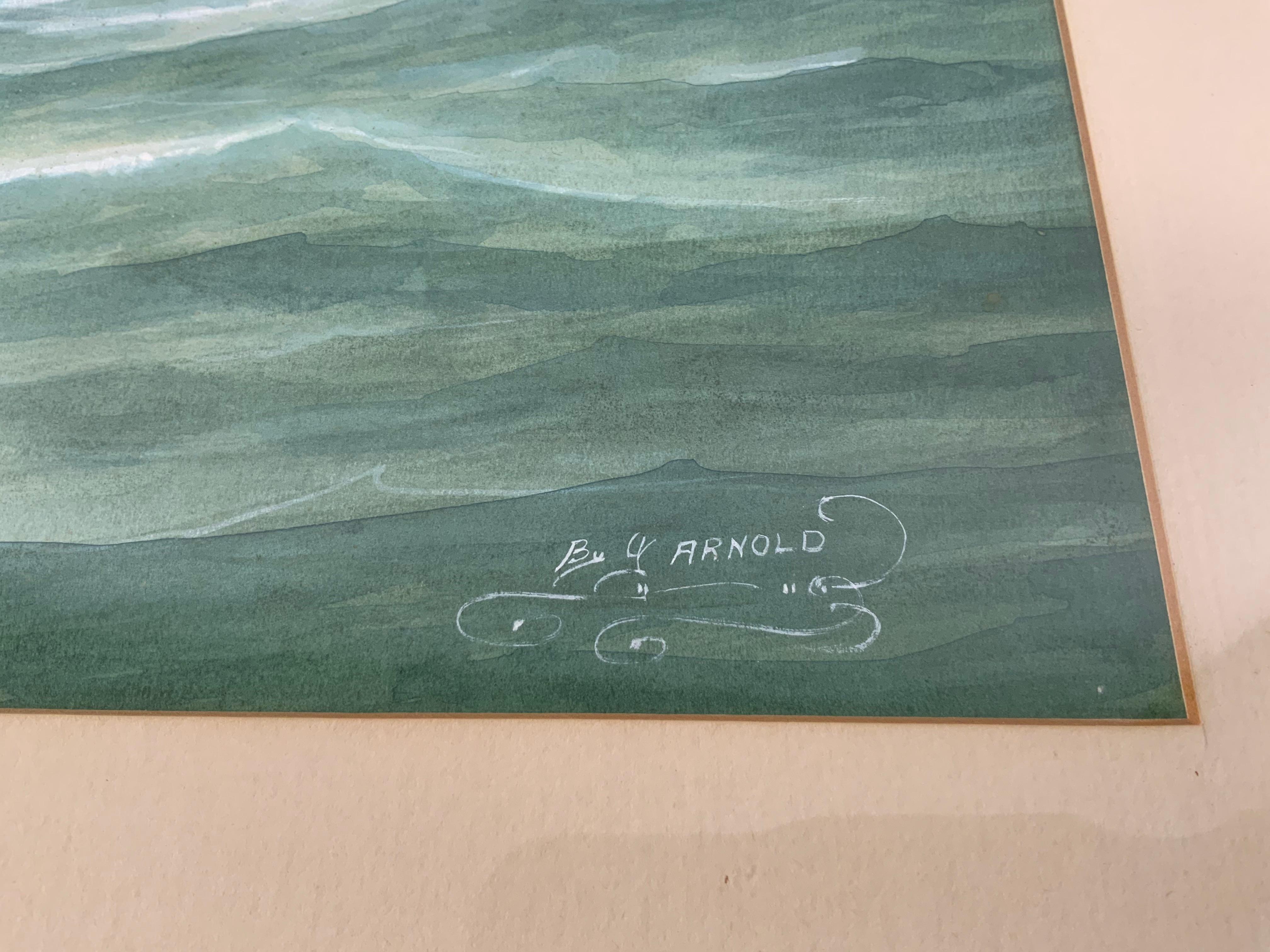 North American Jay Arnold Marine Painting of Kobenhavn For Sale