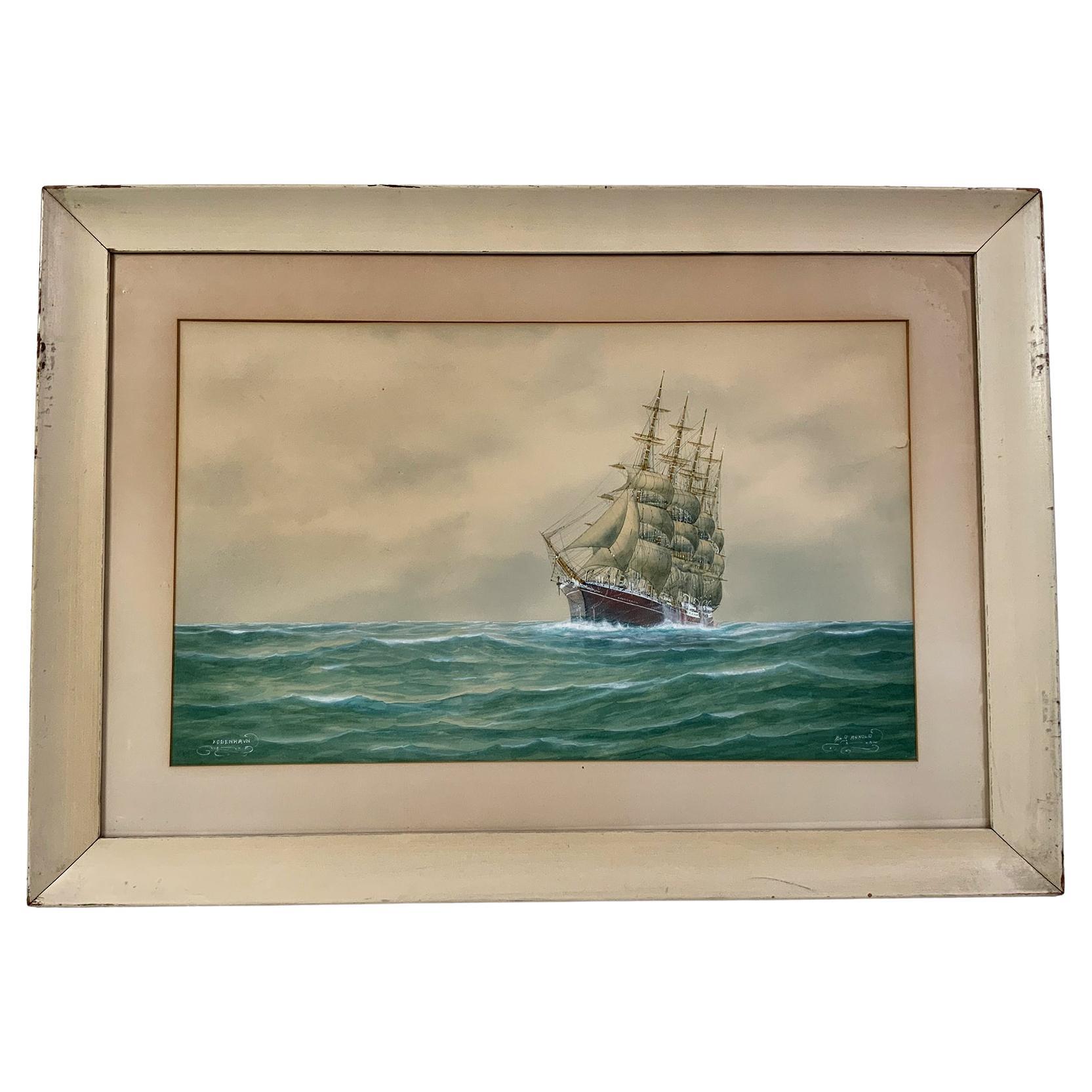 Jay Arnold Marine Painting of Kobenhavn For Sale