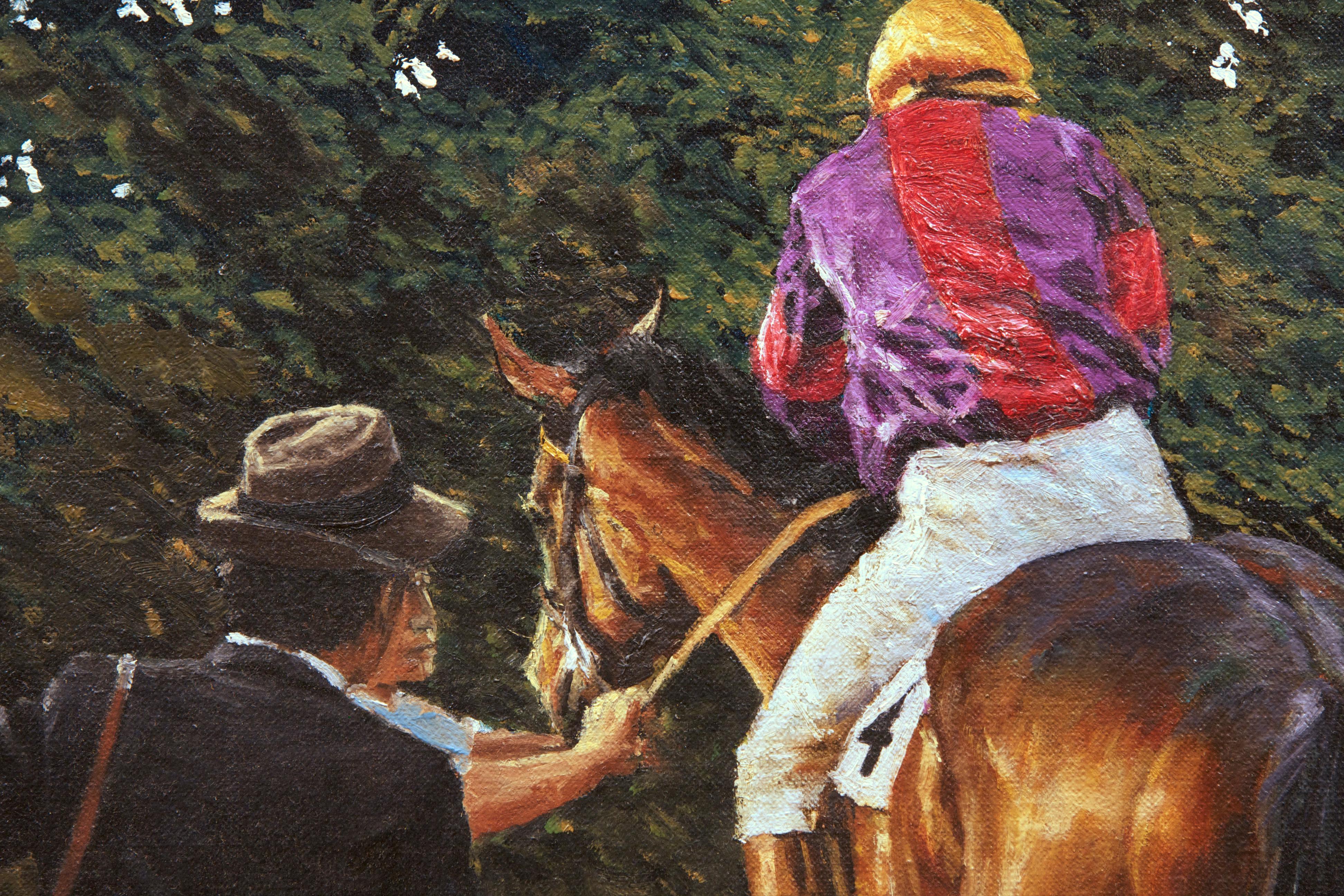 Unsaddling at Windsor  - Painting by Jay Boyd Kirkman