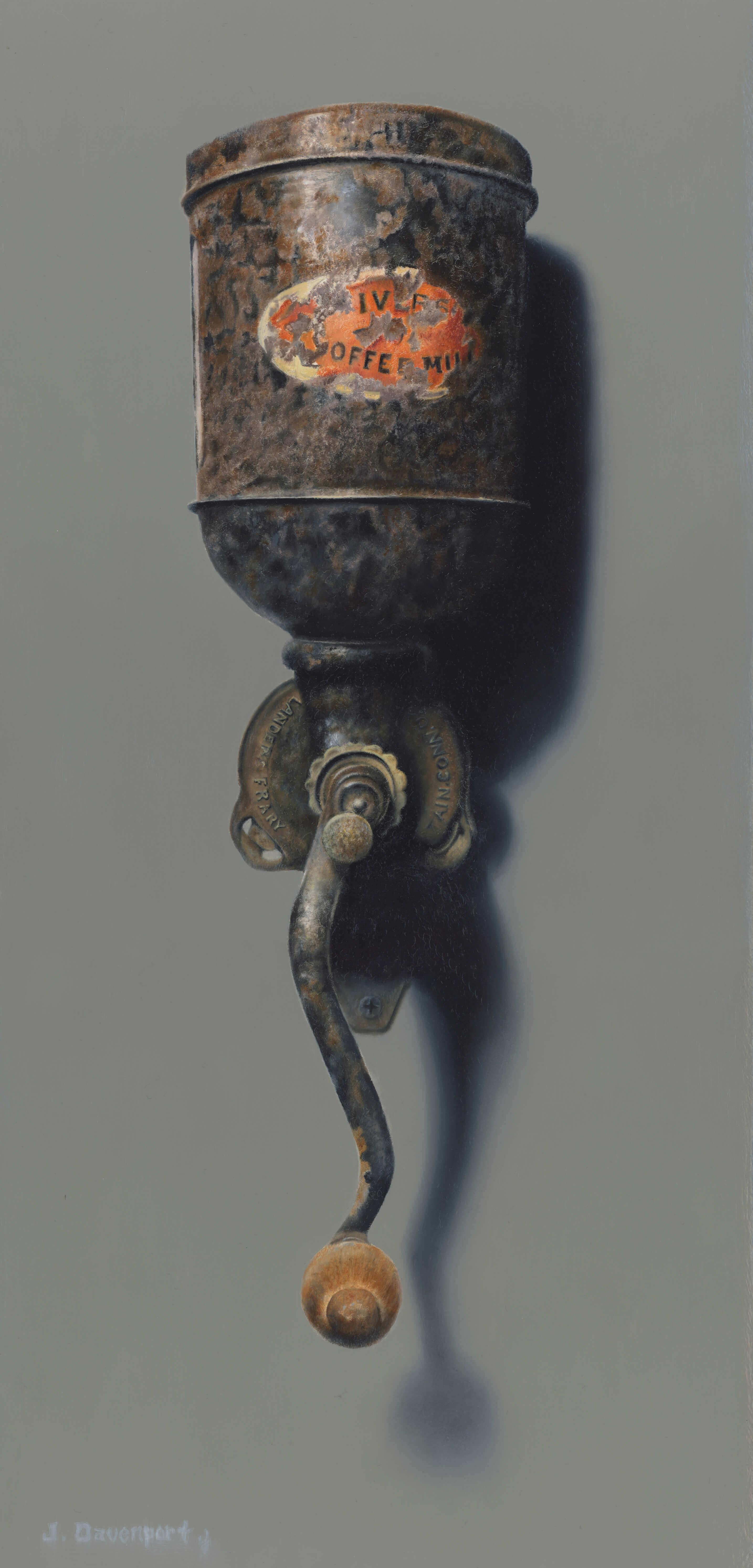 "Coffee Break (Keep on Grinding)" (2025) Oil Still-Life Painting on Panel