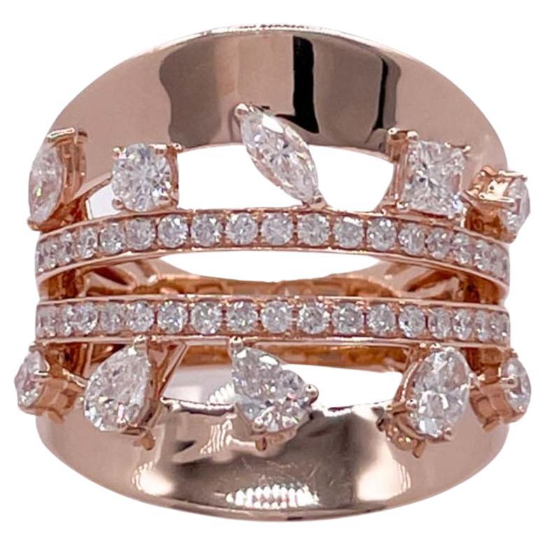 Jay Feder 14k Rose Gold Diamond Band Ring