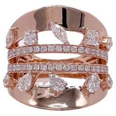 Jay Feder 14k Rose Gold Diamond Band Ring