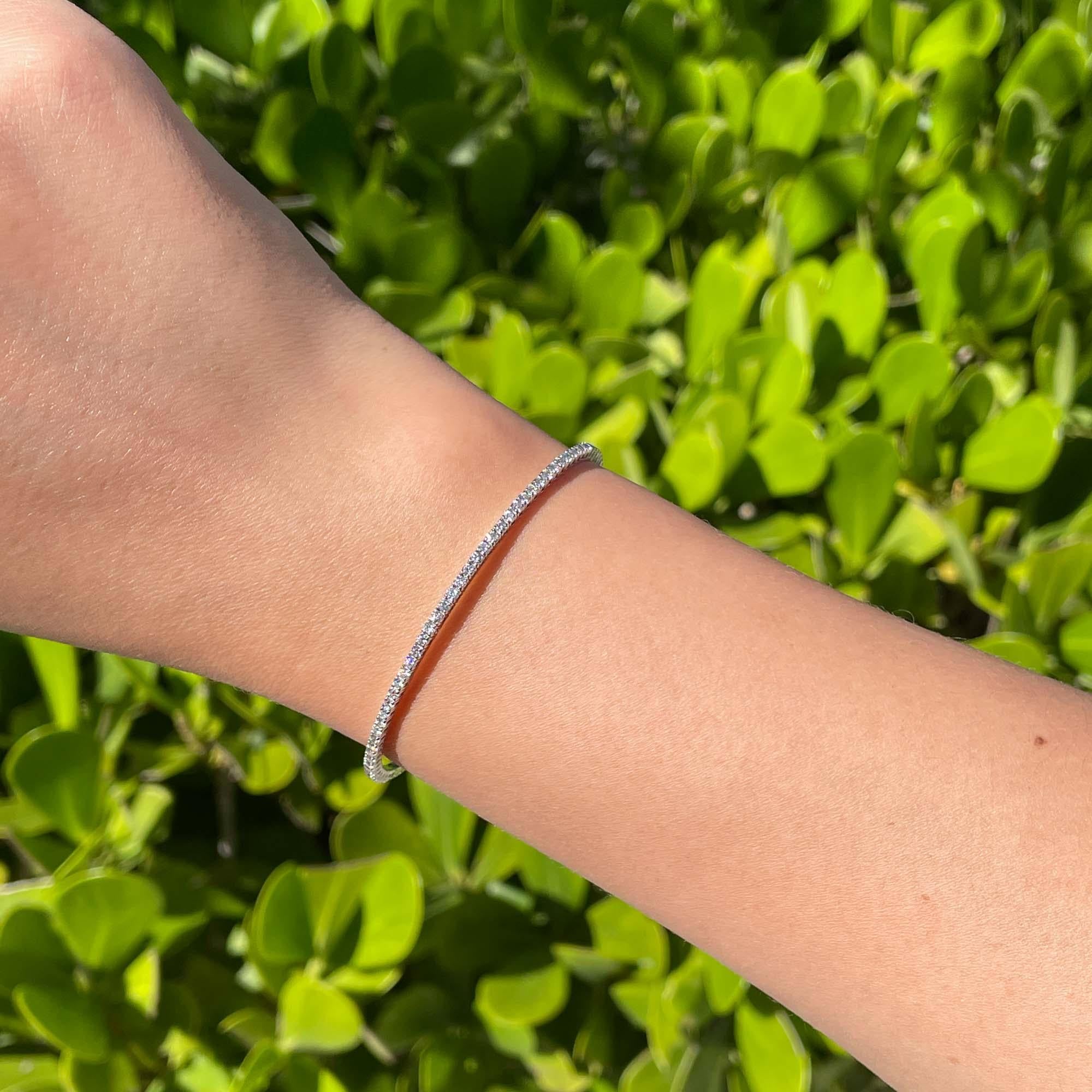 da uomo o donna Jay Federing, bracciale da tennis con diamanti a metà strada in oro bianco 14k in vendita