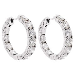 Jay Feder 14k White Gold Diamond Huggie Earrings