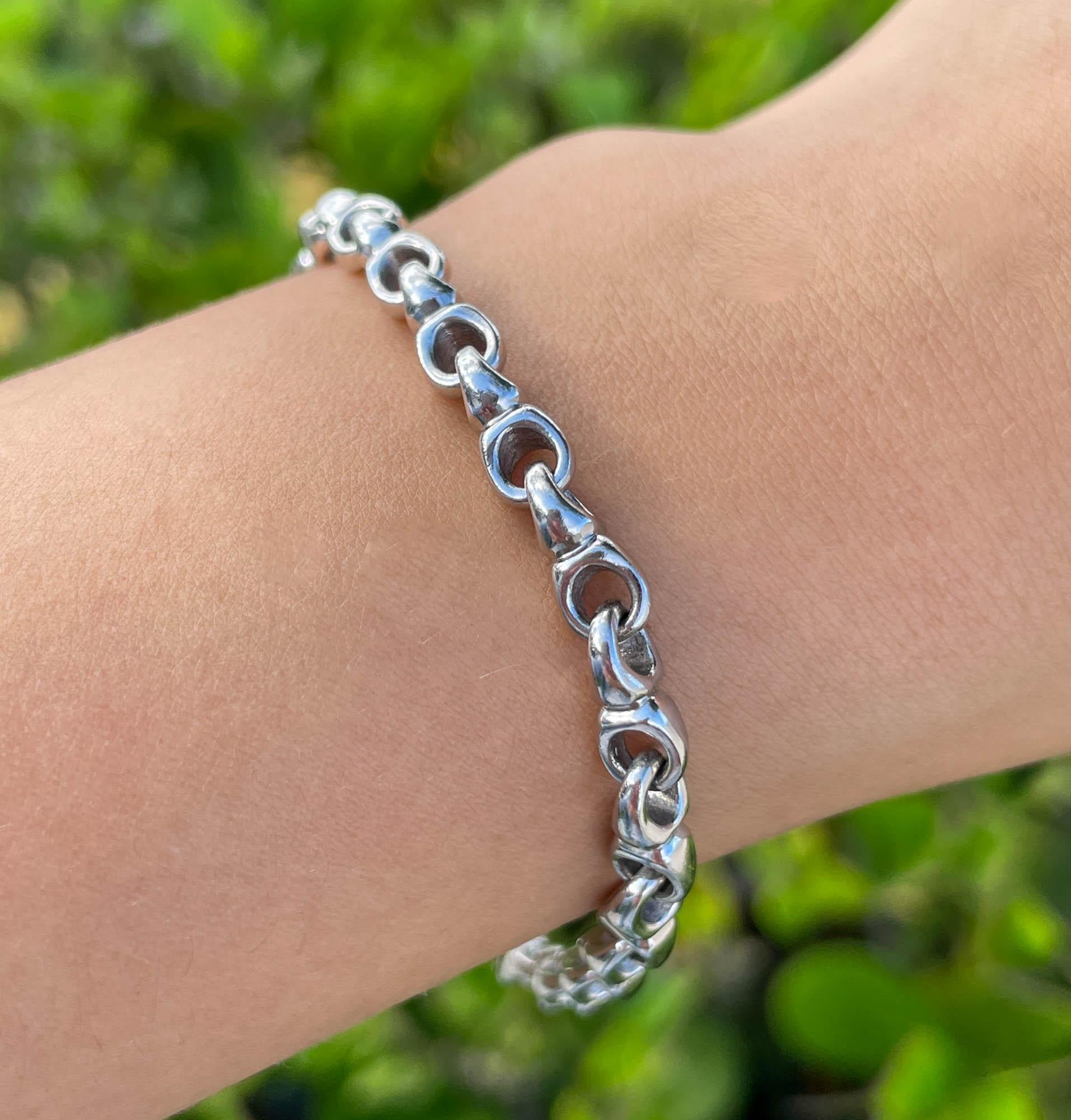 Bracciale A Link in oro bianco 14k Jay Feder In condizioni buone in vendita a Boca Raton, FL