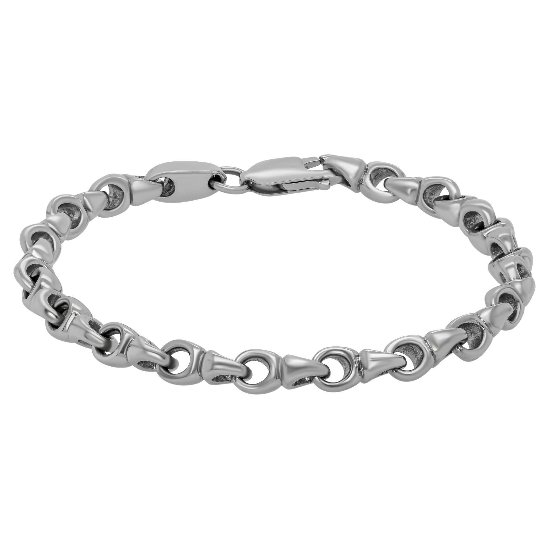 Jay Feder Pulsera de eslabones de oro blanco de 14k