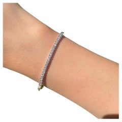 Jay Feder 14k White Gold Round Diamond Bangle Bracelet