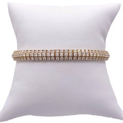 Jay Feders 14k Gelbgold Diamant 3 reihiges Tennisarmband
