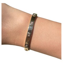 Jay Feder 14k Yellow Gold Emerald cut Diamond Bangle Bracelet