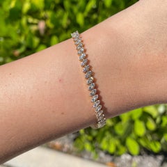 Jay Feder 14k Yellow Gold Round Diamond Tennis Bracelet