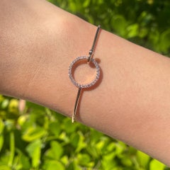 Jay Feder 18k Rose Gold Diamond Circle Bangle Bracelet