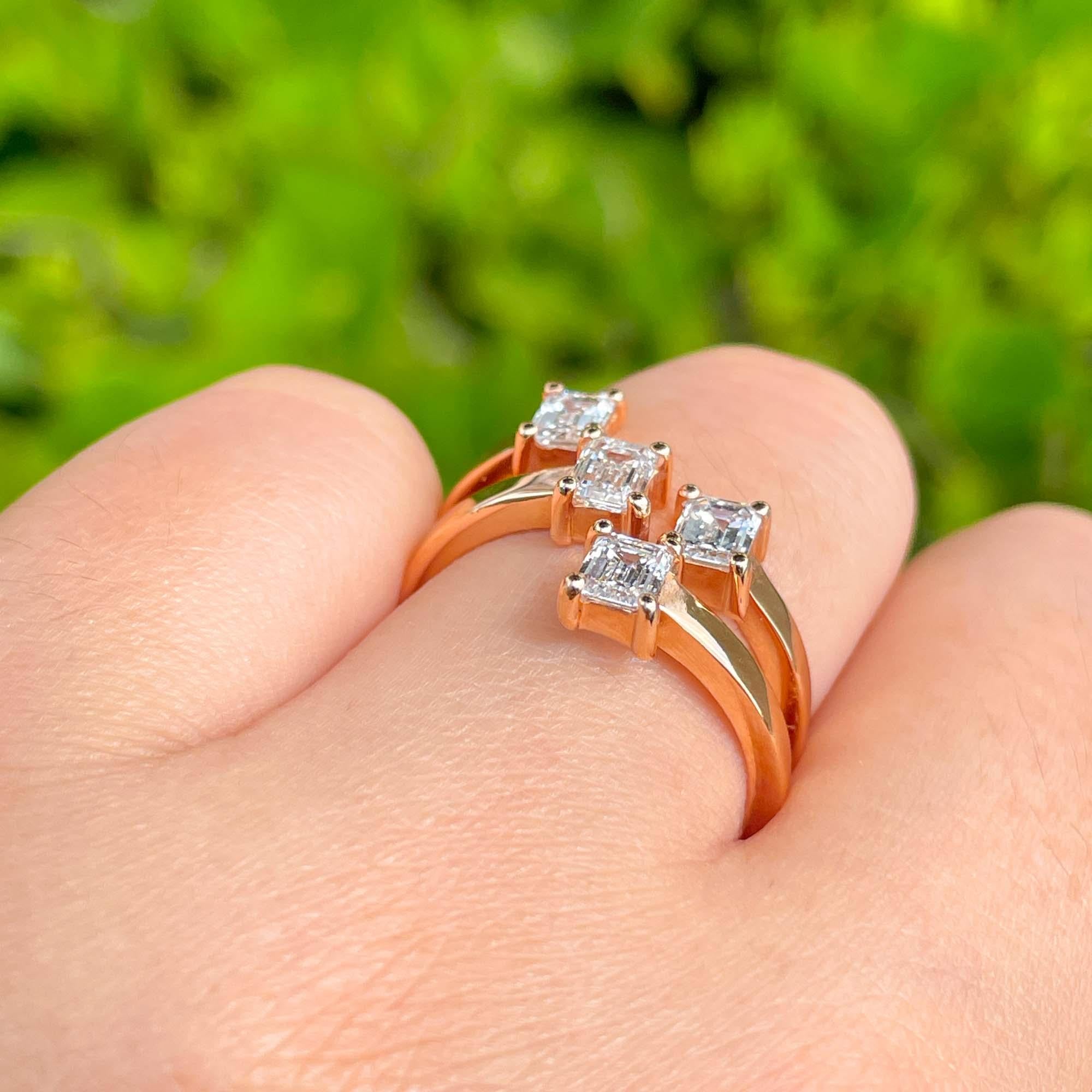 Jay Feder 18k Roségold Diamant Crossover-Wickelring im Angebot 3