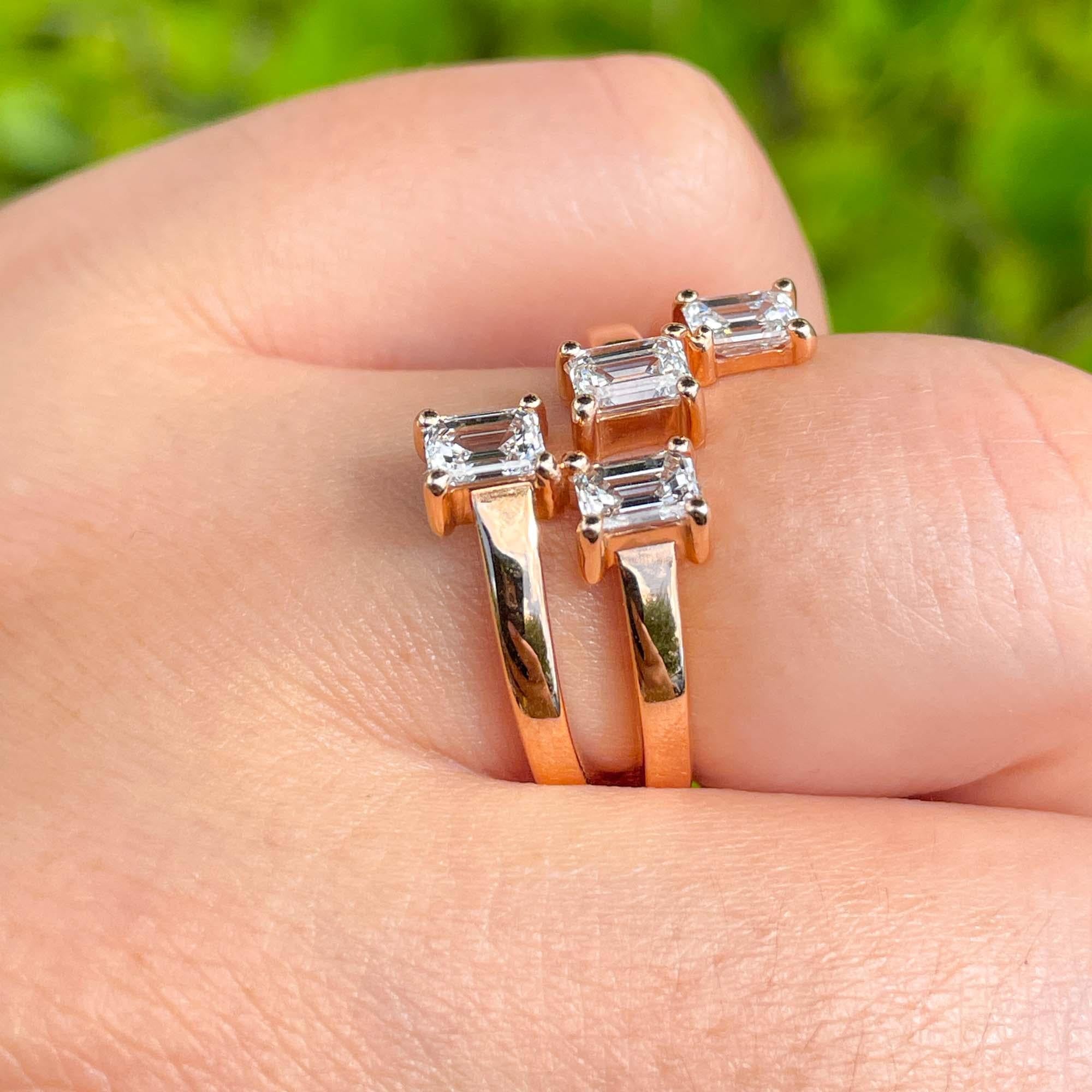 Jay Feder 18k Roségold Diamant Crossover-Wickelring im Angebot 4