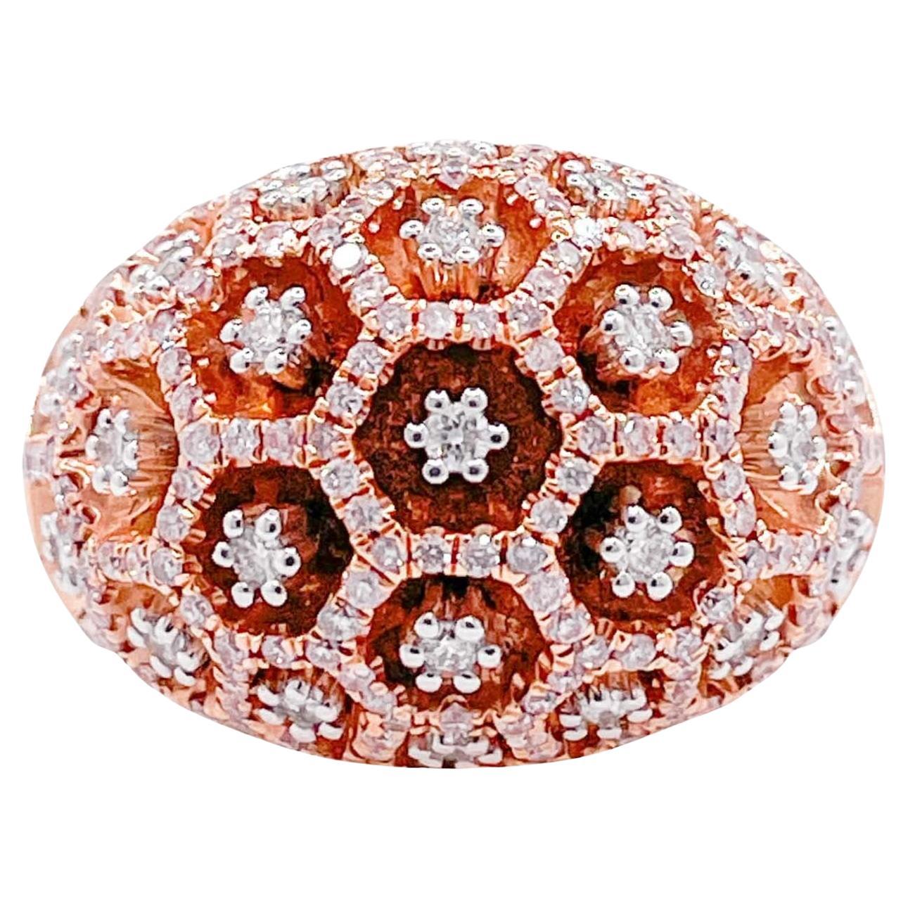Jay Feder 18k Rose Gold Diamond Dome Ring