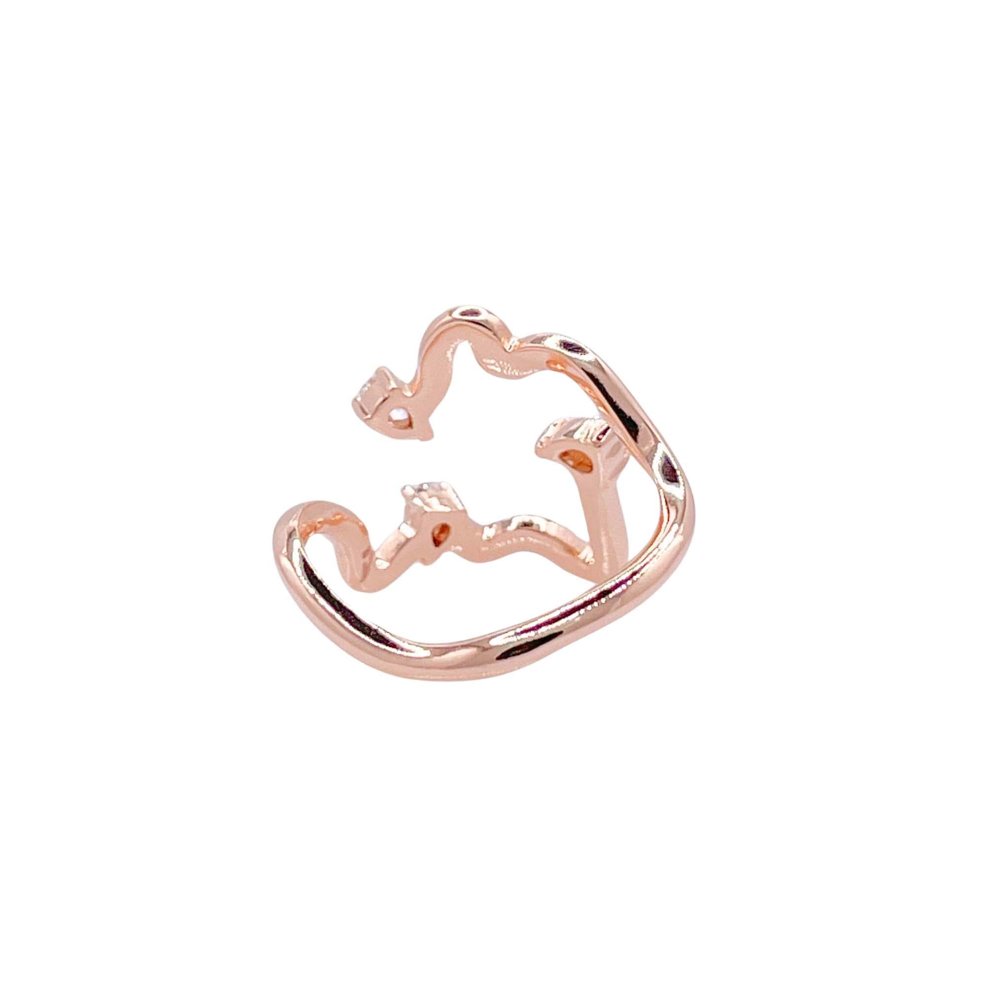 Taglio a goccia Jay Feder, anello da cocktail con diamante a forma libera in oro rosa 18 carati in vendita
