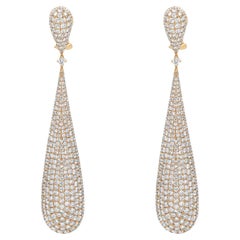 Jay Feder 18k Rose Gold Diamond Pave Drop Earrings