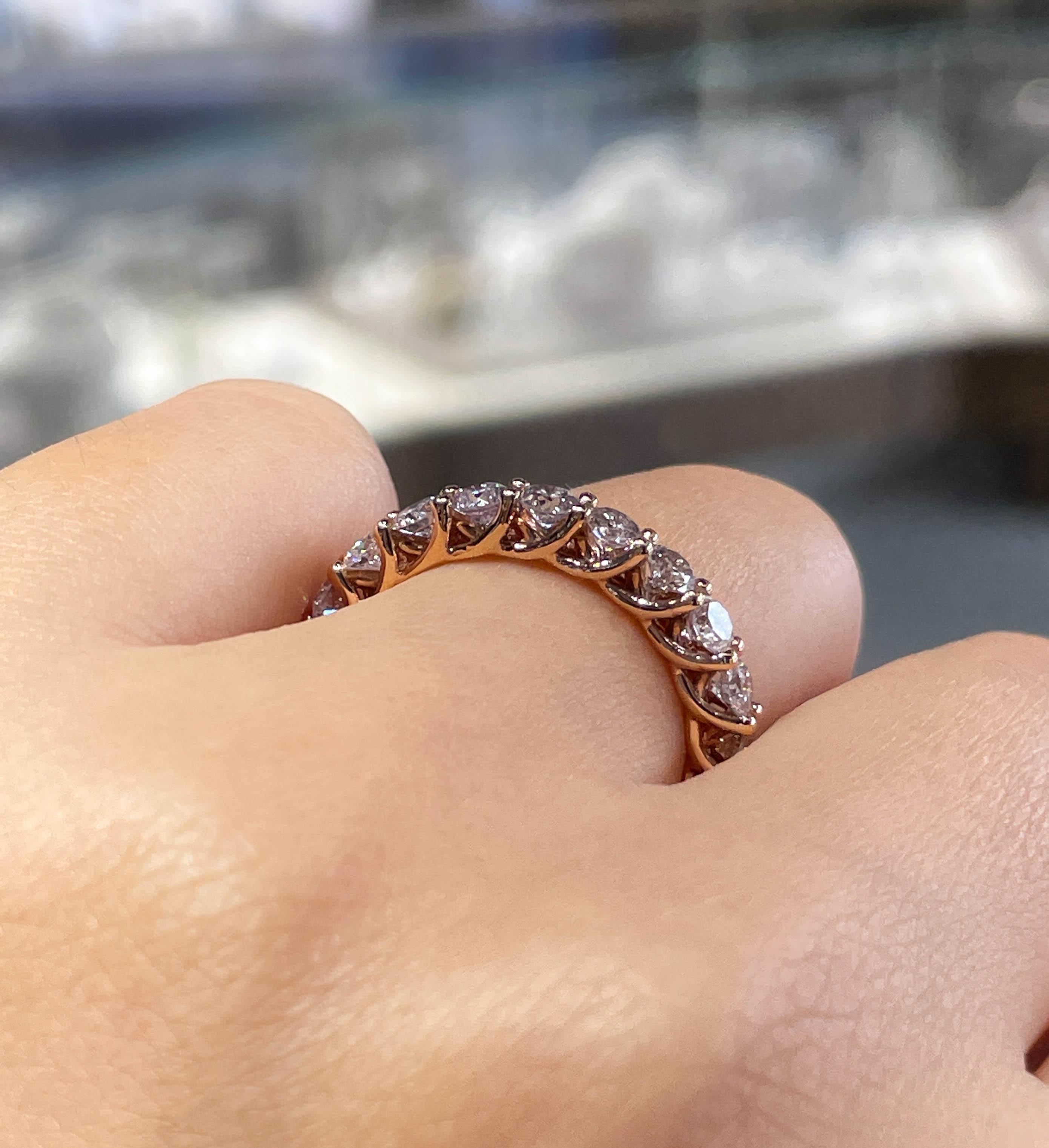 shared prong eternity band with a trellis design 10 carat