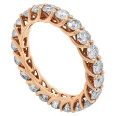 Jay Feder 18k Rose Gold Diamond Shared Prong Eternity Band
