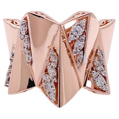 Jay Feder, bague cocktail large en or rose 18 carats et diamants