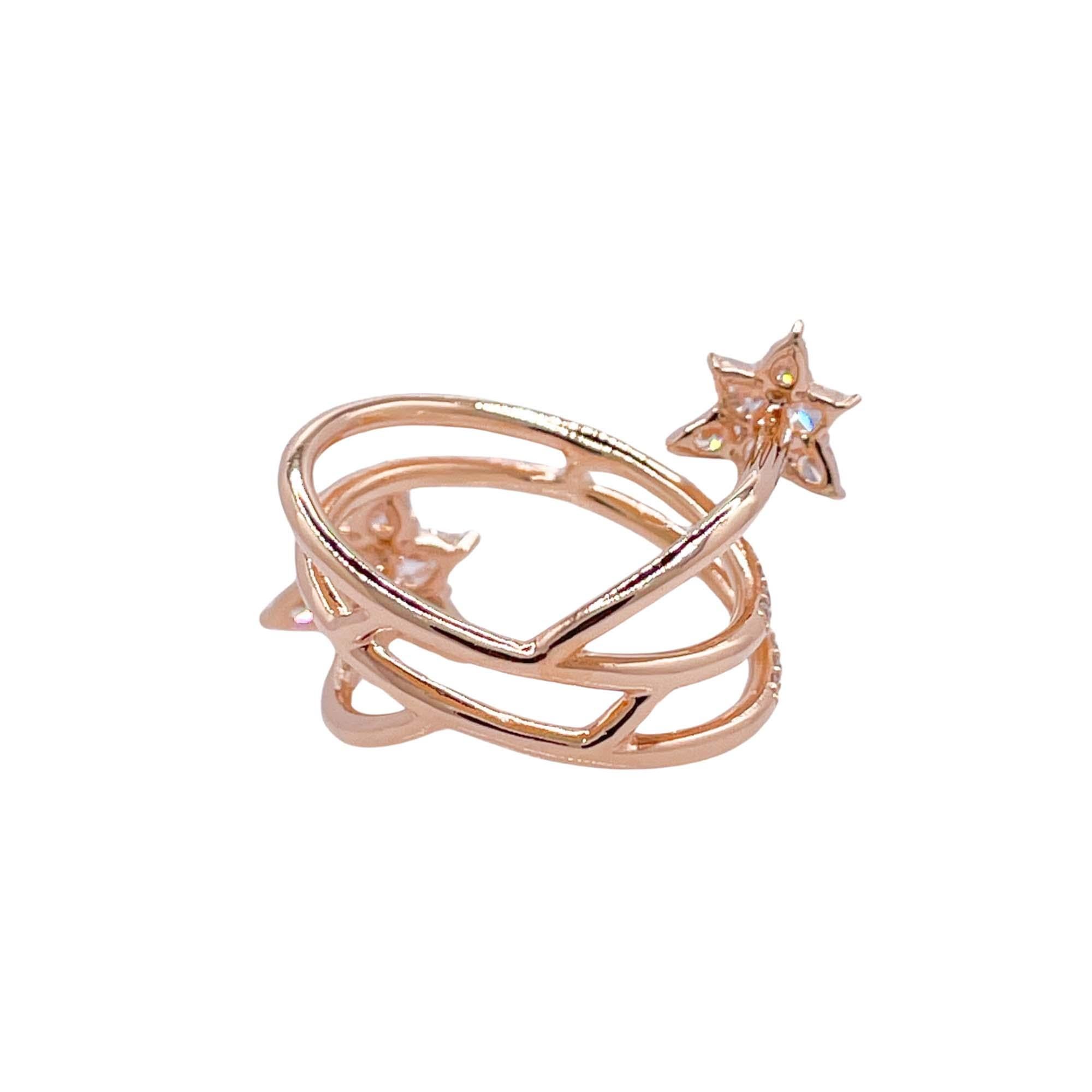 Jay Feder Anello con diamanti in oro rosa 18k in vendita 1