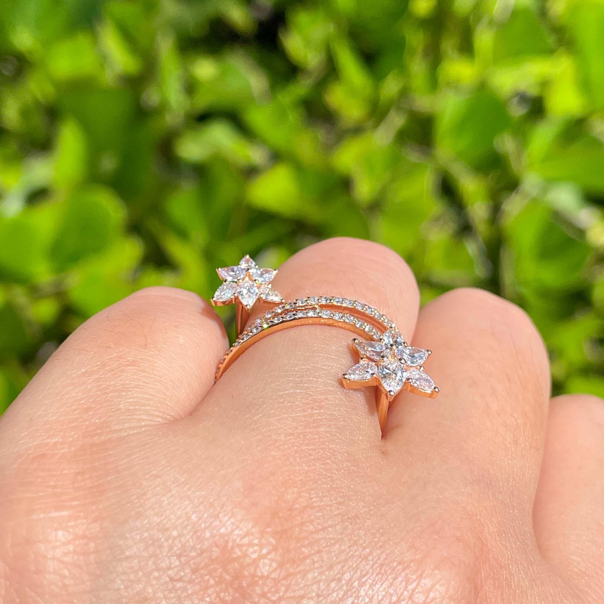 Jay Feder Anello con diamanti in oro rosa 18k in vendita 3