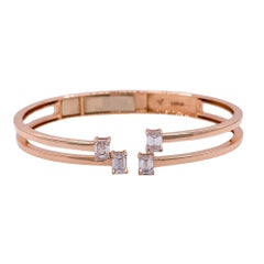 Jay Feder 18k Rose Gold Emerald Diamond Hinge Bracelet
