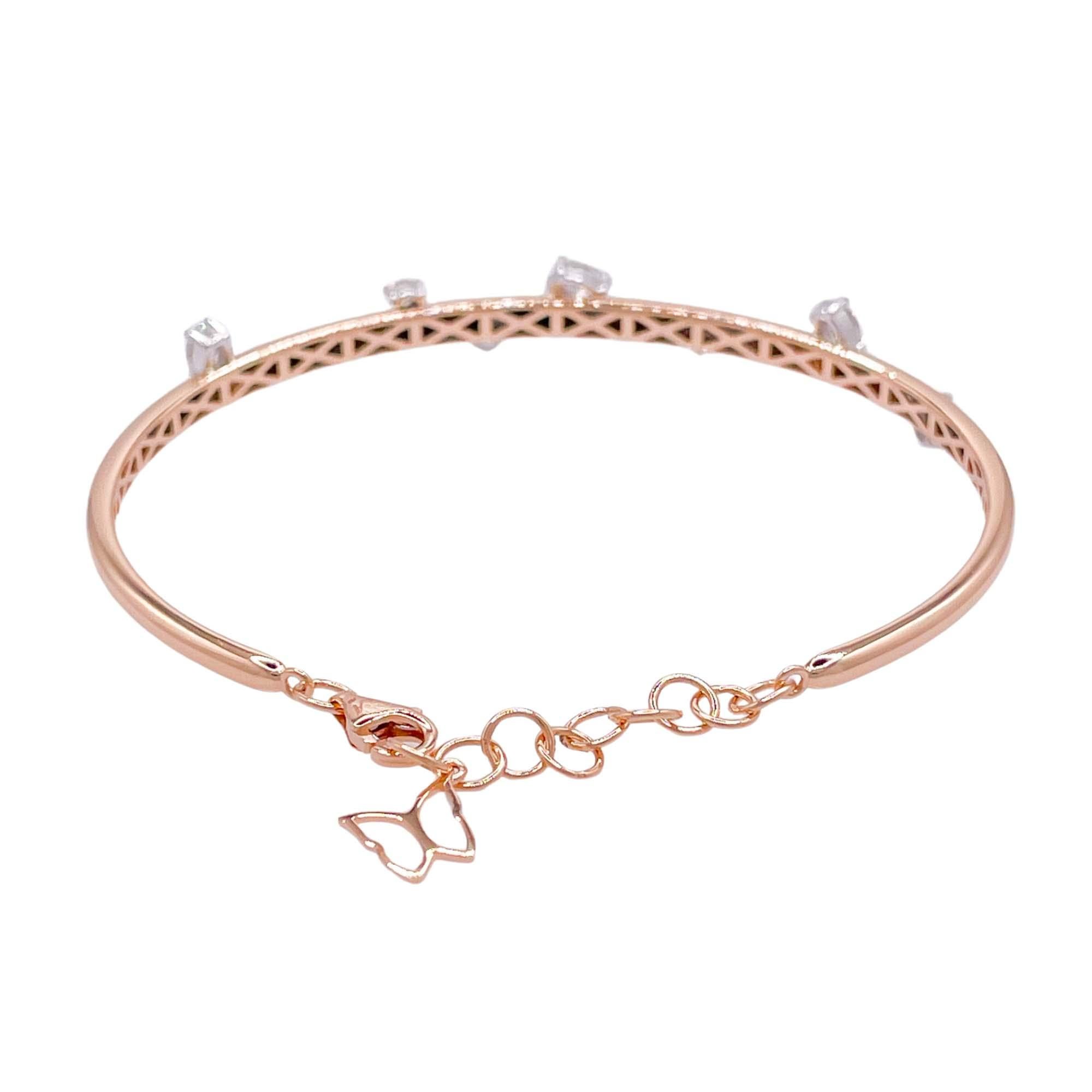 Taglio ovale Bracciale ovale con diamanti in oro rosa 18k di Jay Feder in vendita